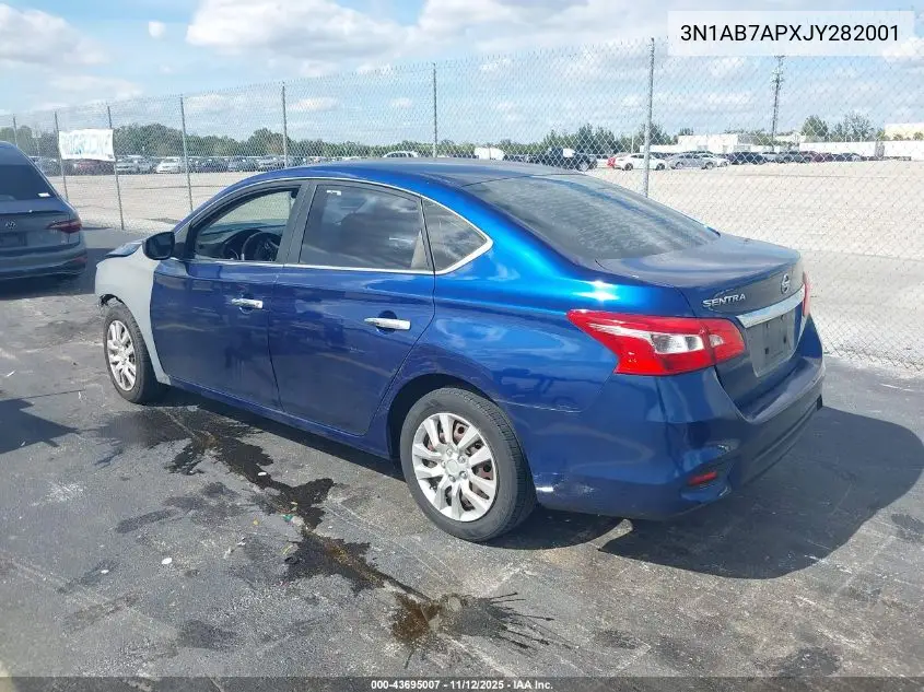 3N1AB7APXJY282001 2018 Nissan Sentra S