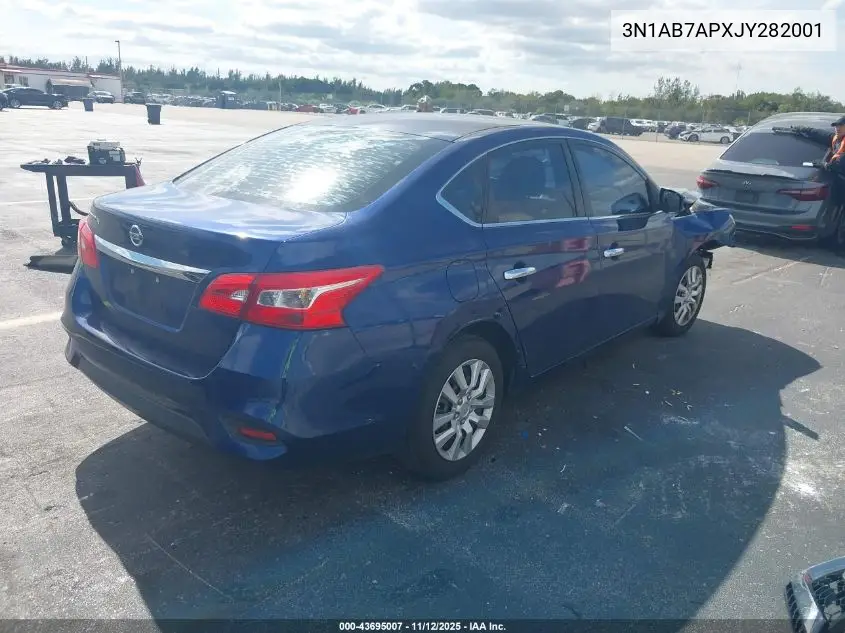 3N1AB7APXJY282001 2018 Nissan Sentra S
