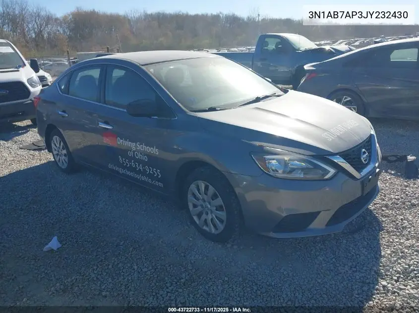 3N1AB7AP3JY232430 2018 Nissan Sentra S