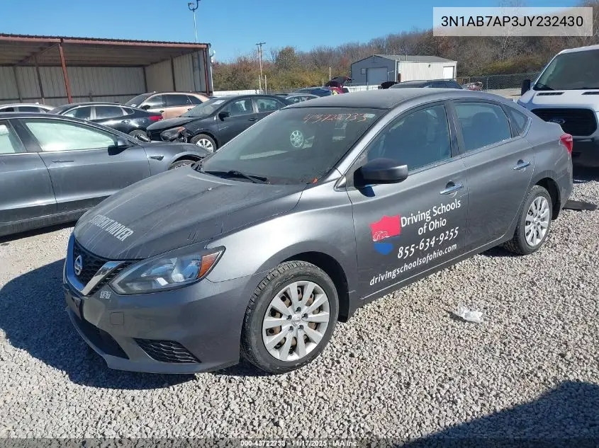 3N1AB7AP3JY232430 2018 Nissan Sentra S