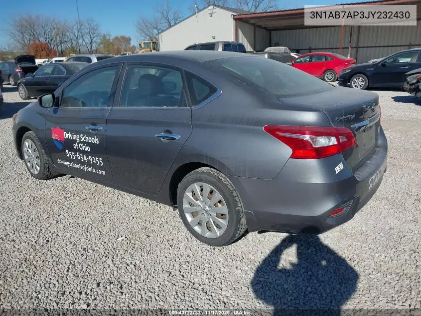 3N1AB7AP3JY232430 2018 Nissan Sentra S