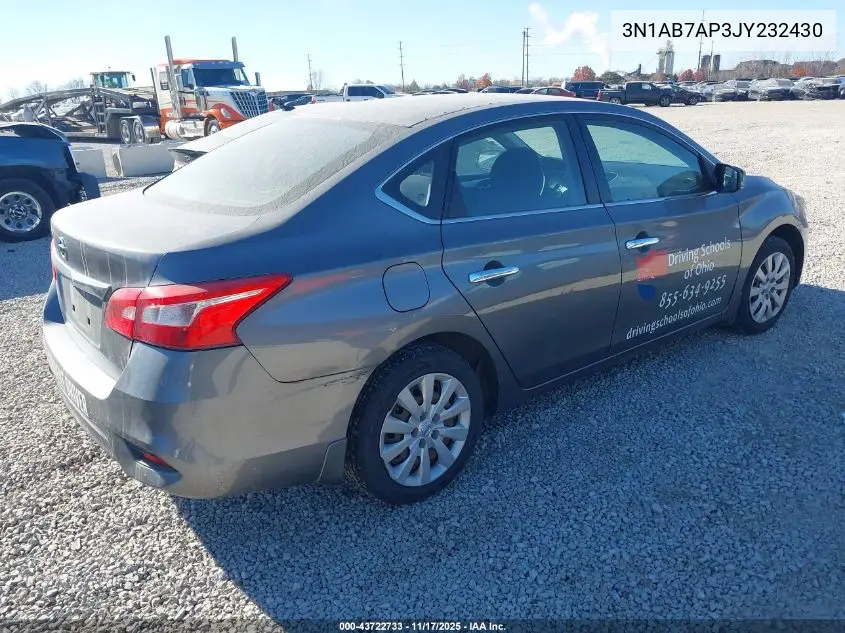 3N1AB7AP3JY232430 2018 Nissan Sentra S