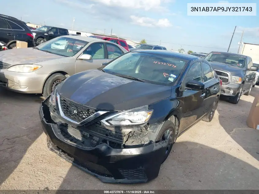 3N1AB7AP9JY321743 2018 Nissan Sentra S