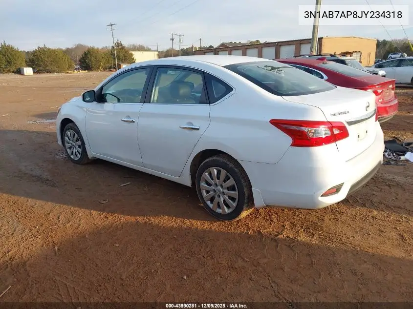 3N1AB7AP8JY234318 2018 Nissan Sentra S