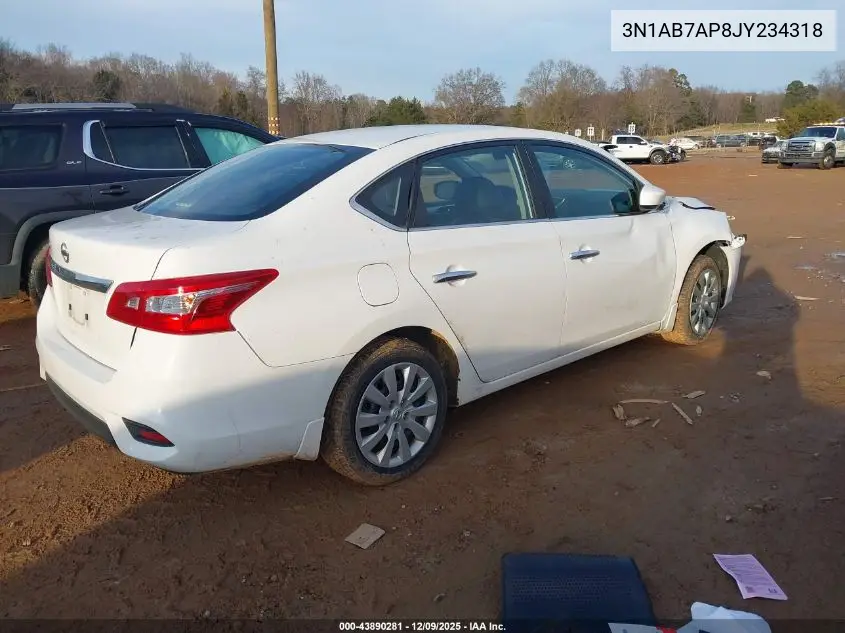 3N1AB7AP8JY234318 2018 Nissan Sentra S