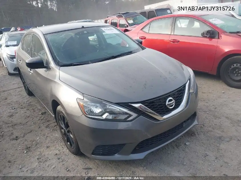 3N1AB7AP1JY315726 2018 Nissan Sentra S