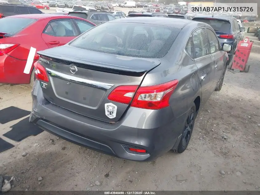3N1AB7AP1JY315726 2018 Nissan Sentra S
