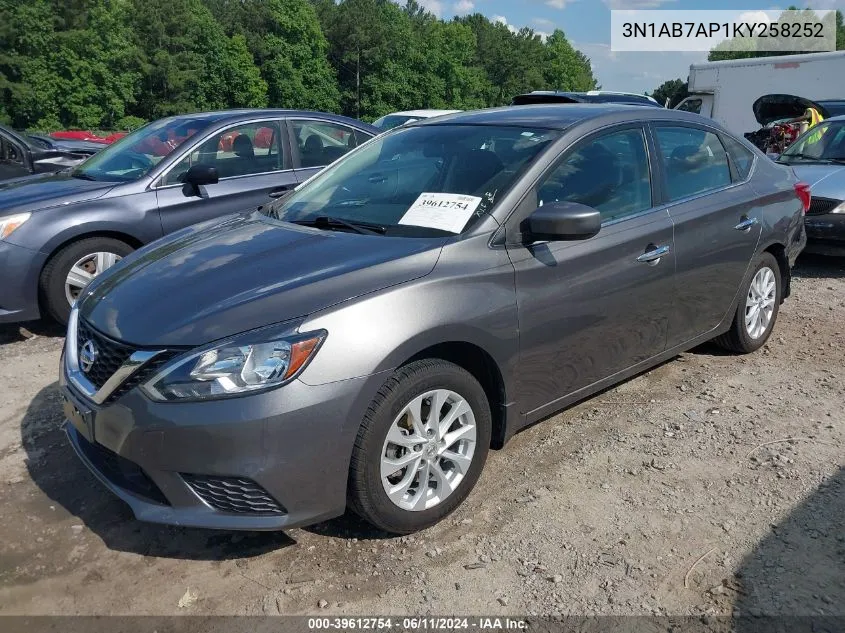 3N1AB7AP1KY258252 2019 Nissan Sentra Sv