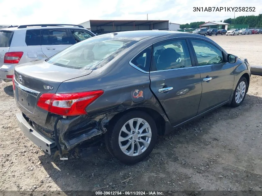 3N1AB7AP1KY258252 2019 Nissan Sentra Sv