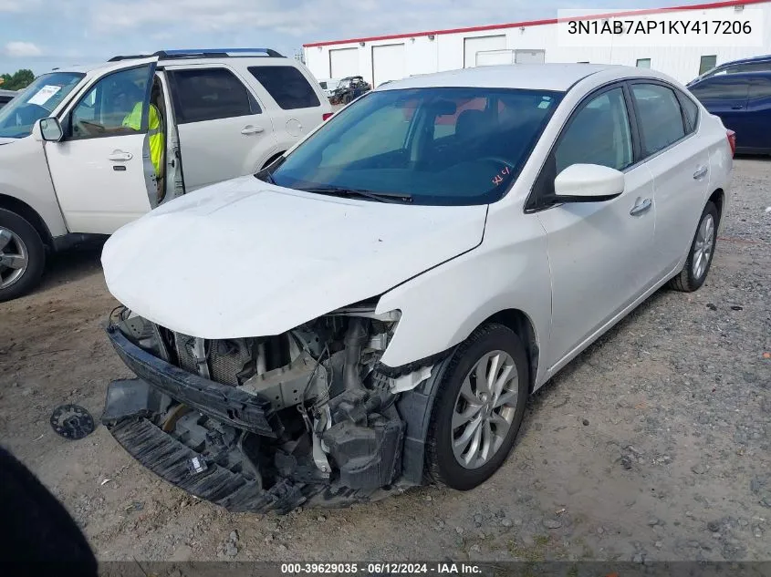 2019 Nissan Sentra Sv VIN: 3N1AB7AP1KY417206 Lot: 39629035