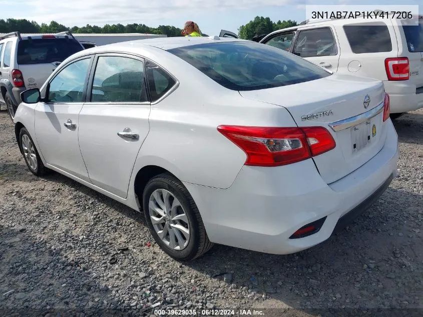 3N1AB7AP1KY417206 2019 Nissan Sentra Sv