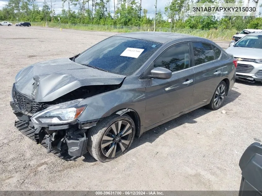 3N1AB7APXKY215030 2019 Nissan Sentra Sv