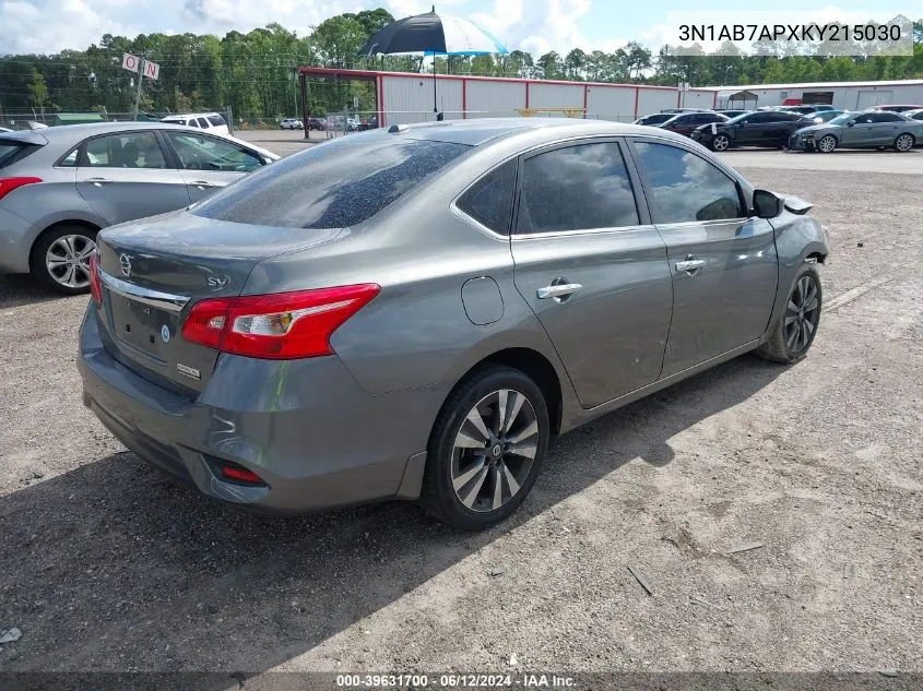 3N1AB7APXKY215030 2019 Nissan Sentra Sv