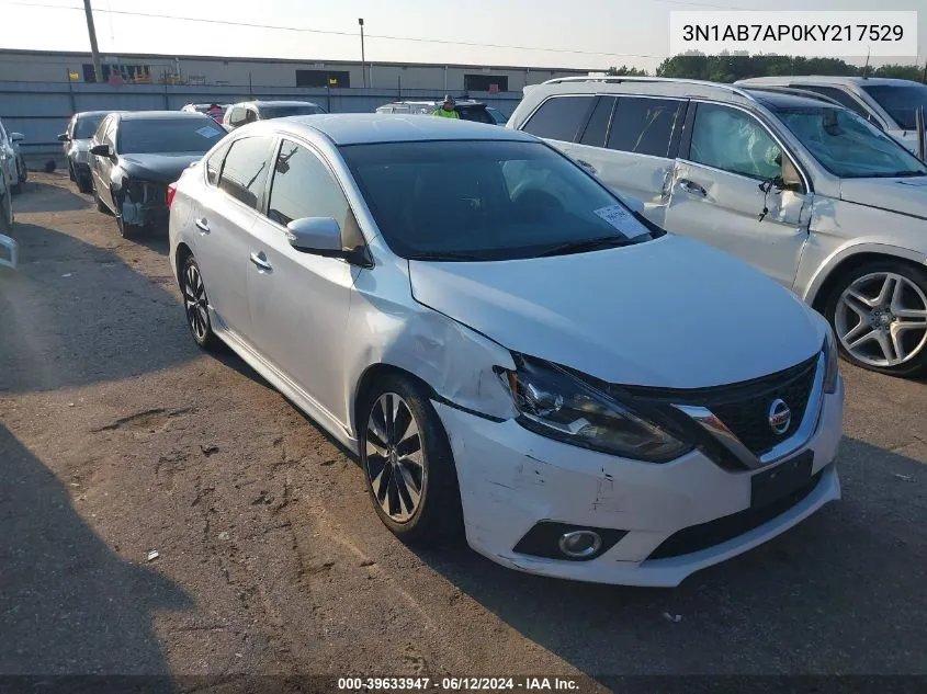 2019 Nissan Sentra Sr VIN: 3N1AB7AP0KY217529 Lot: 39633947