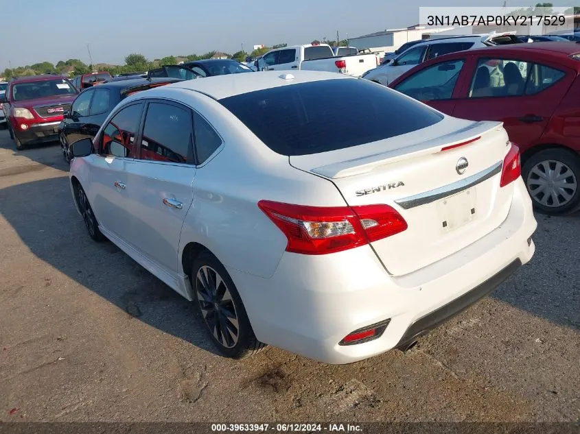 2019 Nissan Sentra Sr VIN: 3N1AB7AP0KY217529 Lot: 39633947