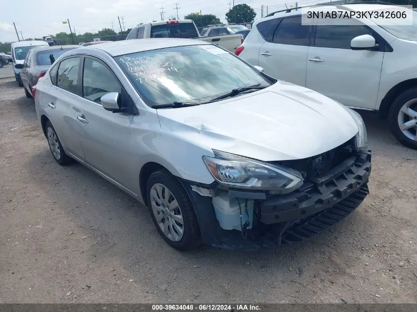 2019 Nissan Sentra S VIN: 3N1AB7AP3KY342606 Lot: 39634048