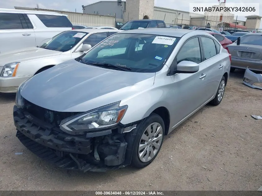 2019 Nissan Sentra S VIN: 3N1AB7AP3KY342606 Lot: 39634048