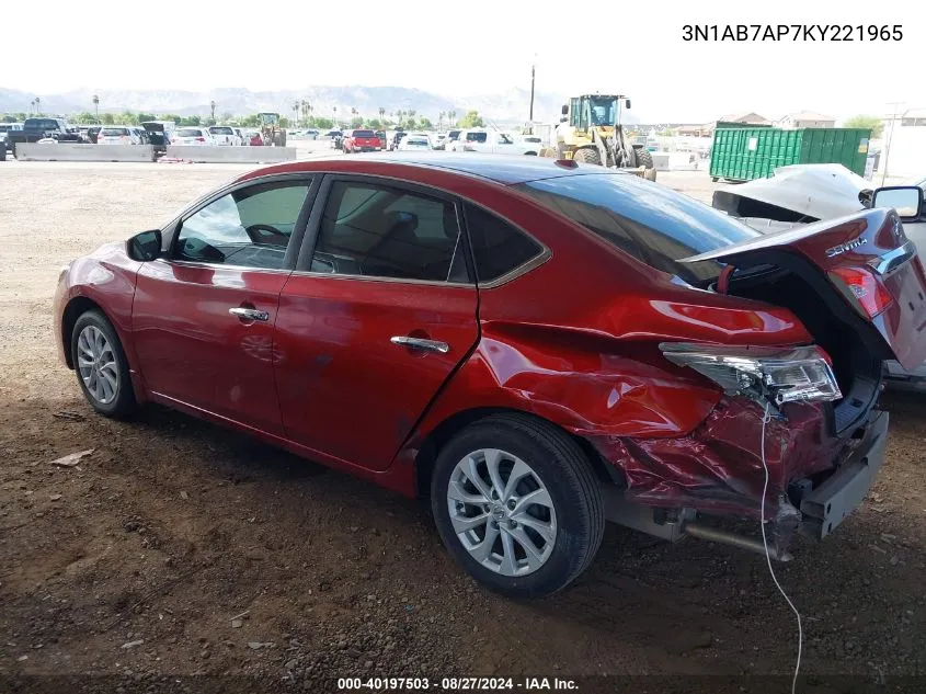 3N1AB7AP7KY221965 2019 Nissan Sentra Sv