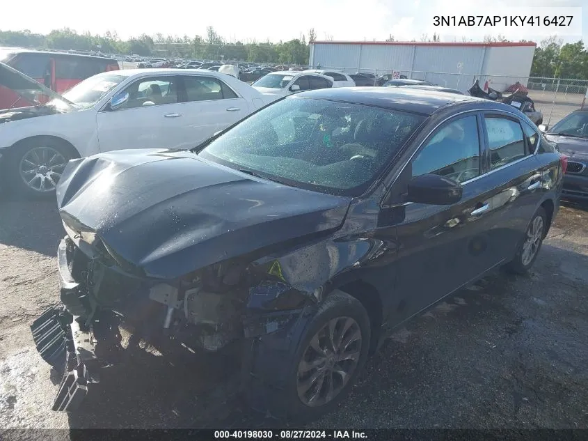 2019 Nissan Sentra Sv VIN: 3N1AB7AP1KY416427 Lot: 40198030