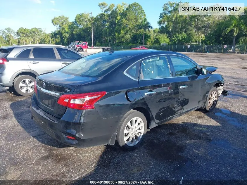 2019 Nissan Sentra Sv VIN: 3N1AB7AP1KY416427 Lot: 40198030