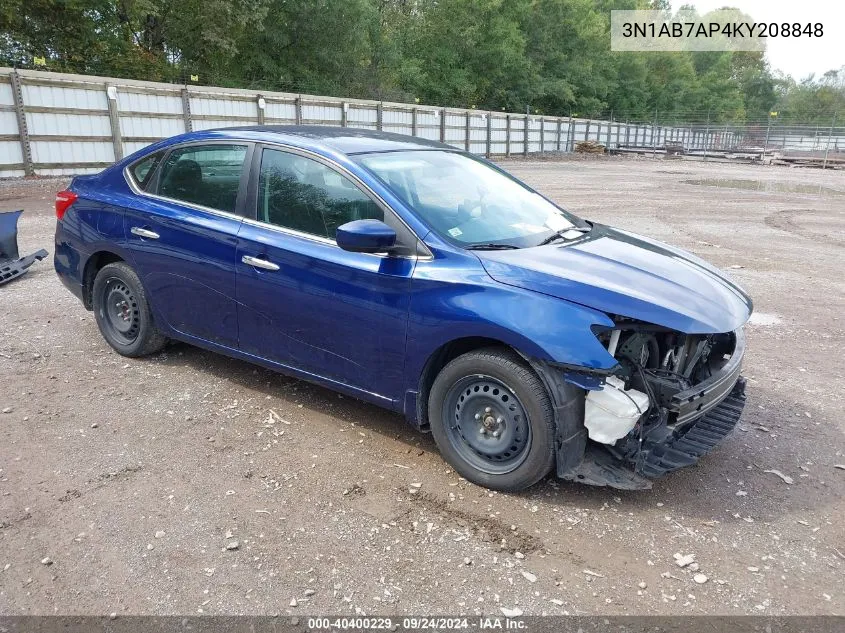 3N1AB7AP4KY208848 2019 Nissan Sentra S