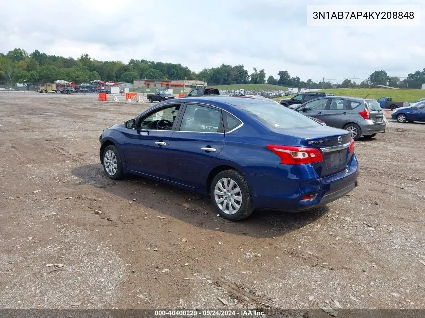 3N1AB7AP4KY208848 2019 Nissan Sentra S