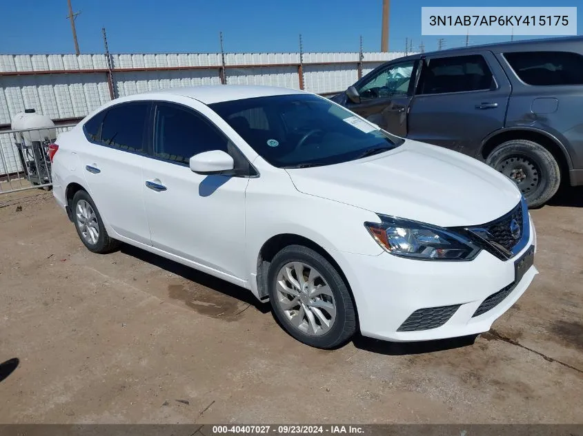 3N1AB7AP6KY415175 2019 Nissan Sentra Sv