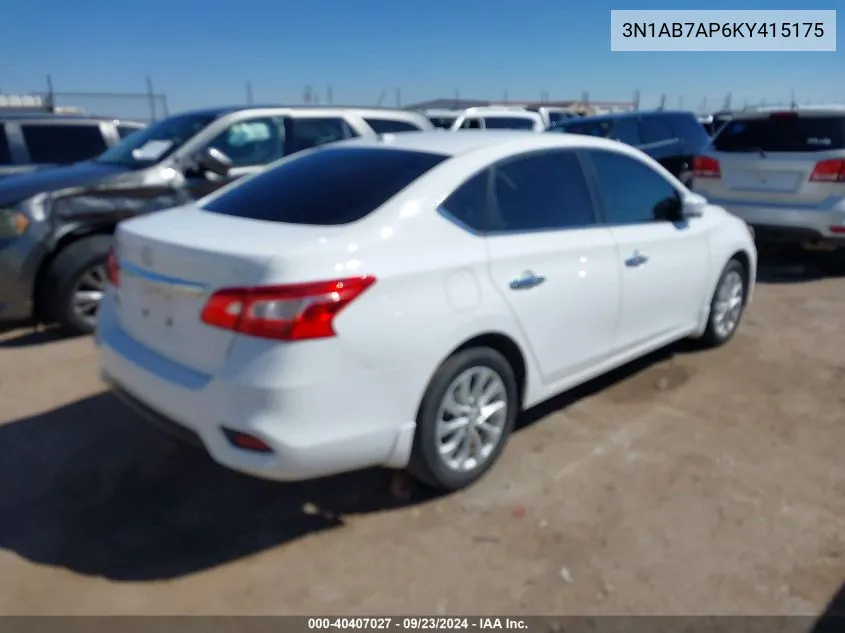 2019 Nissan Sentra Sv VIN: 3N1AB7AP6KY415175 Lot: 40407027