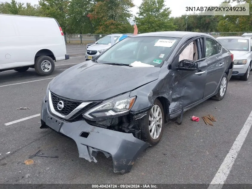 2019 Nissan Sentra Sv VIN: 3N1AB7AP2KY249236 Lot: 40424724