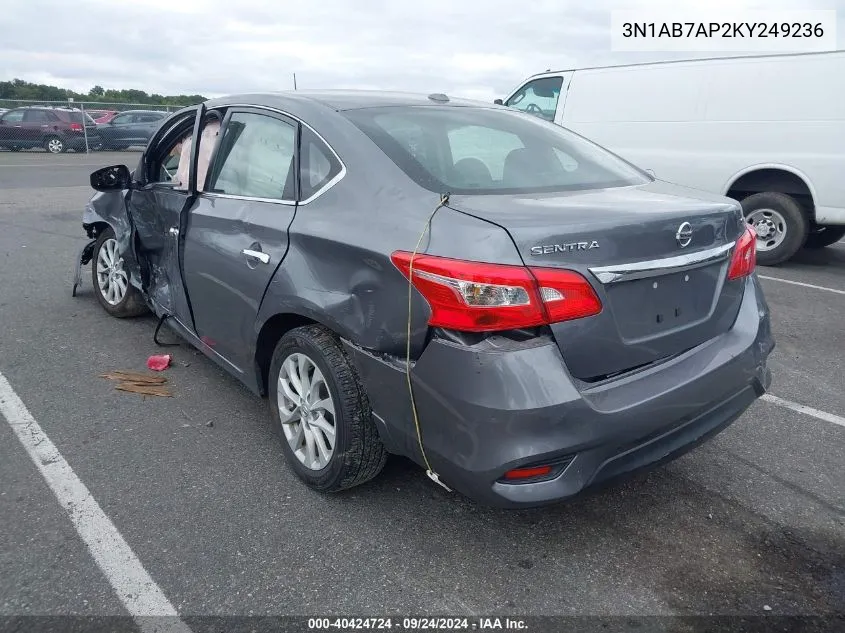 2019 Nissan Sentra Sv VIN: 3N1AB7AP2KY249236 Lot: 40424724