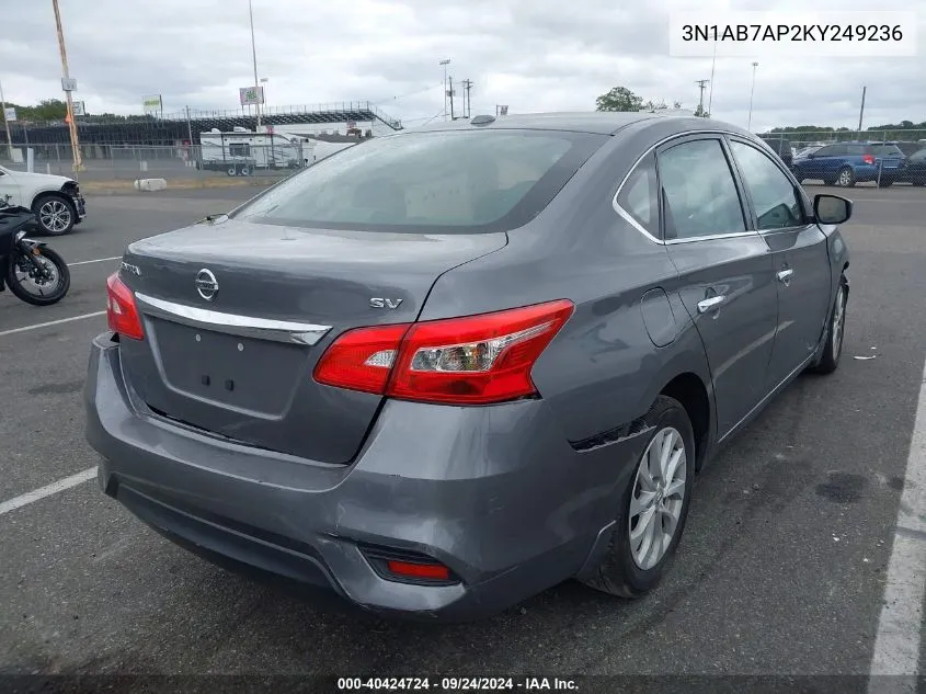 2019 Nissan Sentra Sv VIN: 3N1AB7AP2KY249236 Lot: 40424724