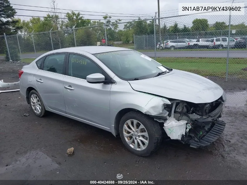 2019 Nissan Sentra Sv VIN: 3N1AB7AP9KY439602 Lot: 40424888