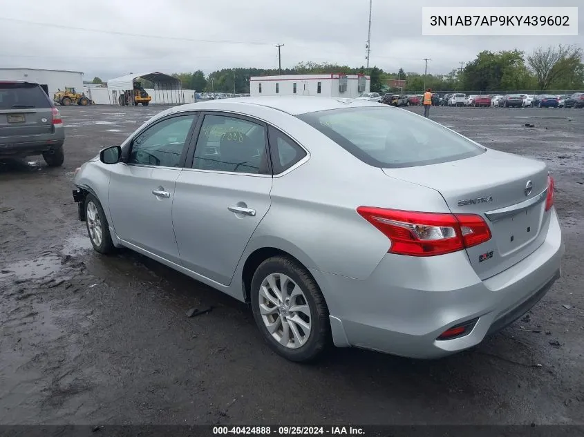 2019 Nissan Sentra Sv VIN: 3N1AB7AP9KY439602 Lot: 40424888