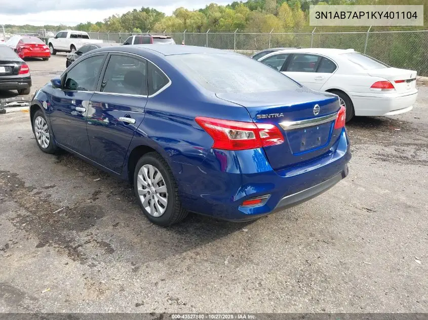 3N1AB7AP1KY401104 2019 Nissan Sentra S