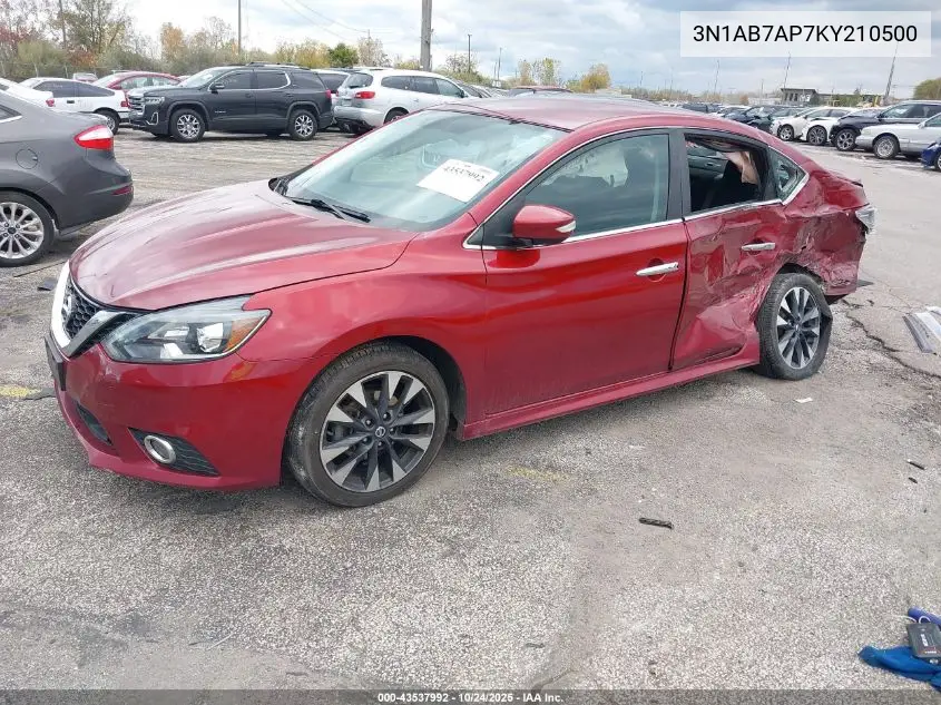 3N1AB7AP7KY210500 2019 Nissan Sentra Sr
