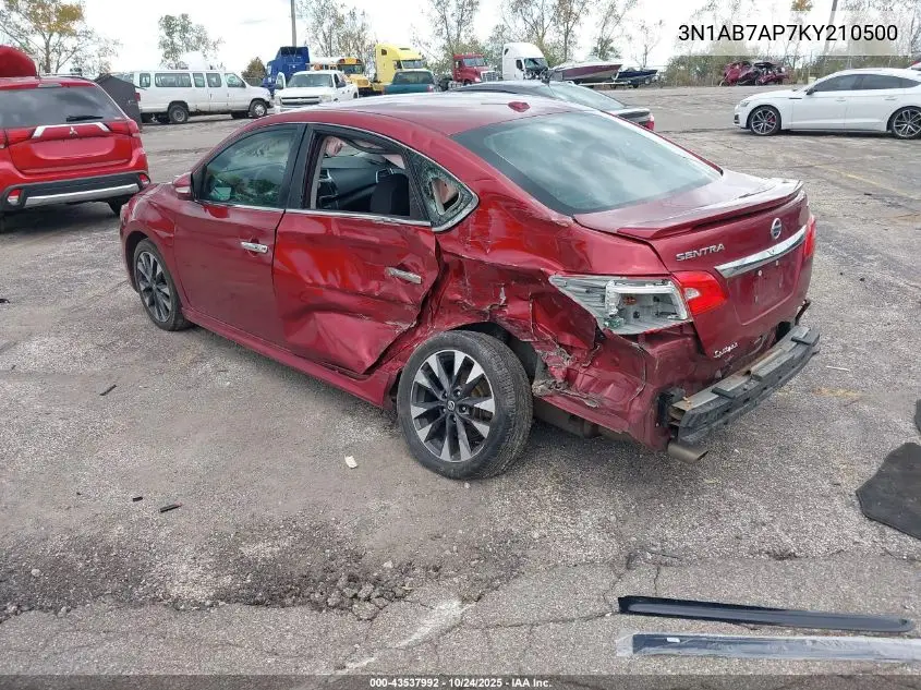 3N1AB7AP7KY210500 2019 Nissan Sentra Sr