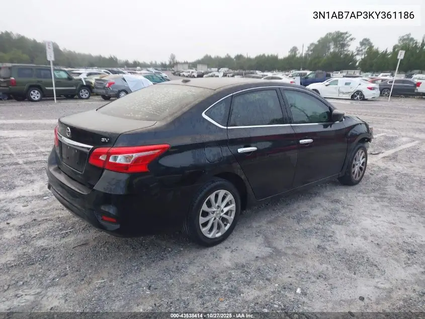 3N1AB7AP3KY361186 2019 Nissan Sentra Sv