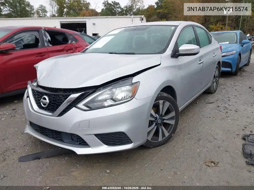 3N1AB7AP6KY215574 2019 Nissan Sentra Sv