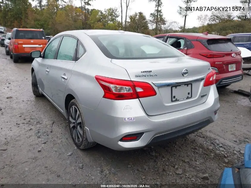 3N1AB7AP6KY215574 2019 Nissan Sentra Sv