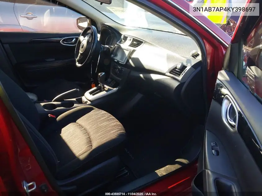 3N1AB7AP4KY398697 2019 Nissan Sentra Sv