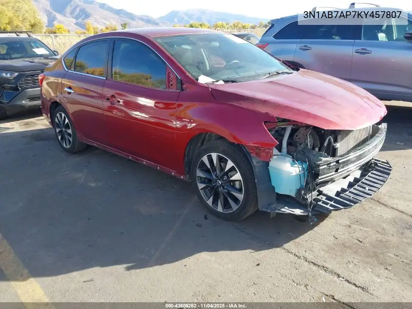 3N1AB7AP7KY457807 2019 Nissan Sentra Sr