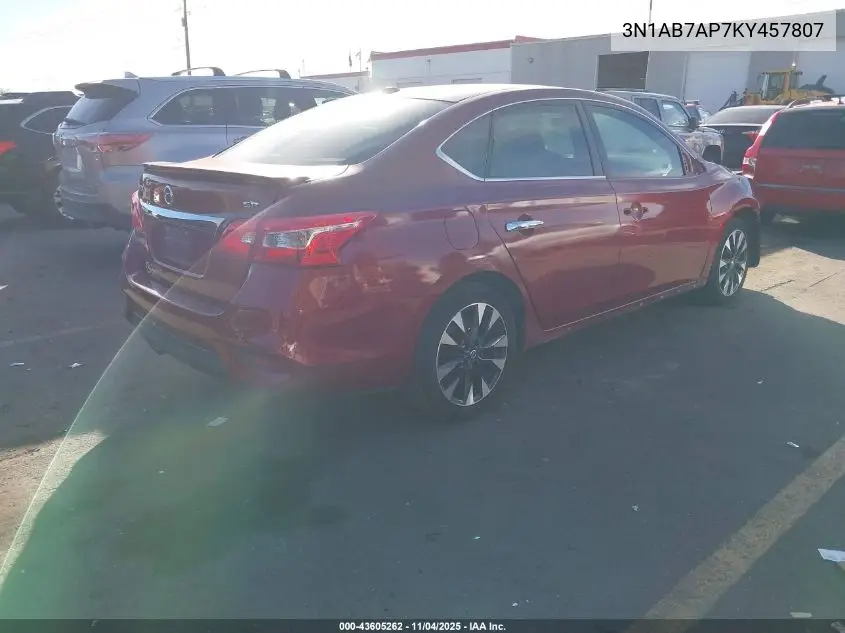 3N1AB7AP7KY457807 2019 Nissan Sentra Sr