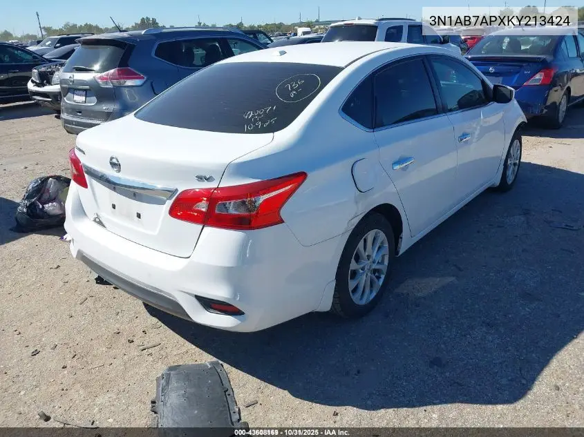 3N1AB7APXKY213424 2019 Nissan Sentra Sv