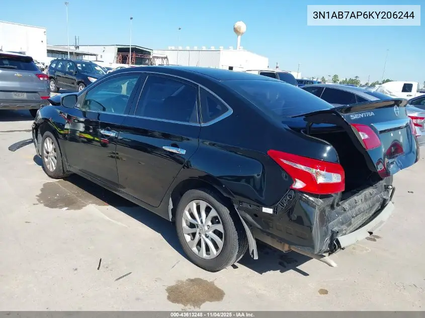 3N1AB7AP6KY206244 2019 Nissan Sentra S
