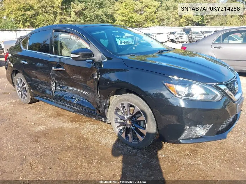 3N1AB7AP0KY214288 2019 Nissan Sentra Sr