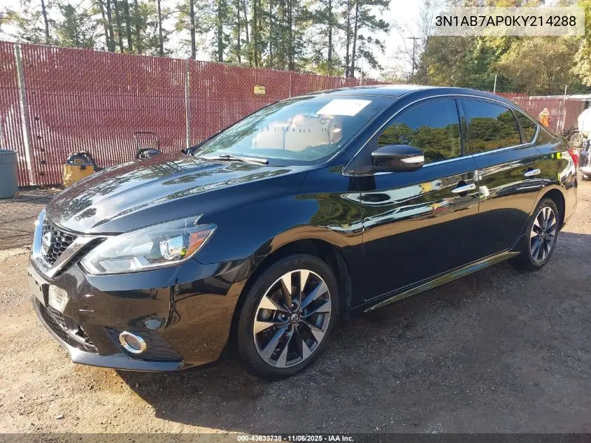 3N1AB7AP0KY214288 2019 Nissan Sentra Sr