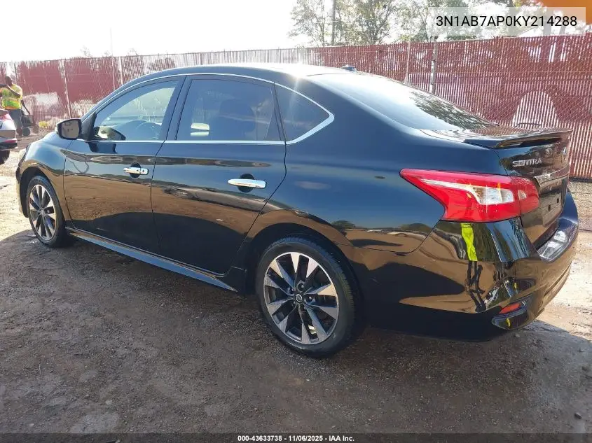 3N1AB7AP0KY214288 2019 Nissan Sentra Sr