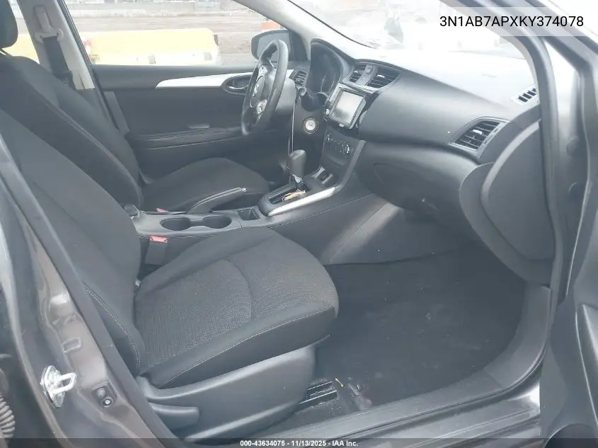 3N1AB7APXKY374078 2019 Nissan Sentra S