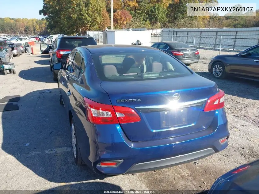 3N1AB7APXKY266107 2019 Nissan Sentra S
