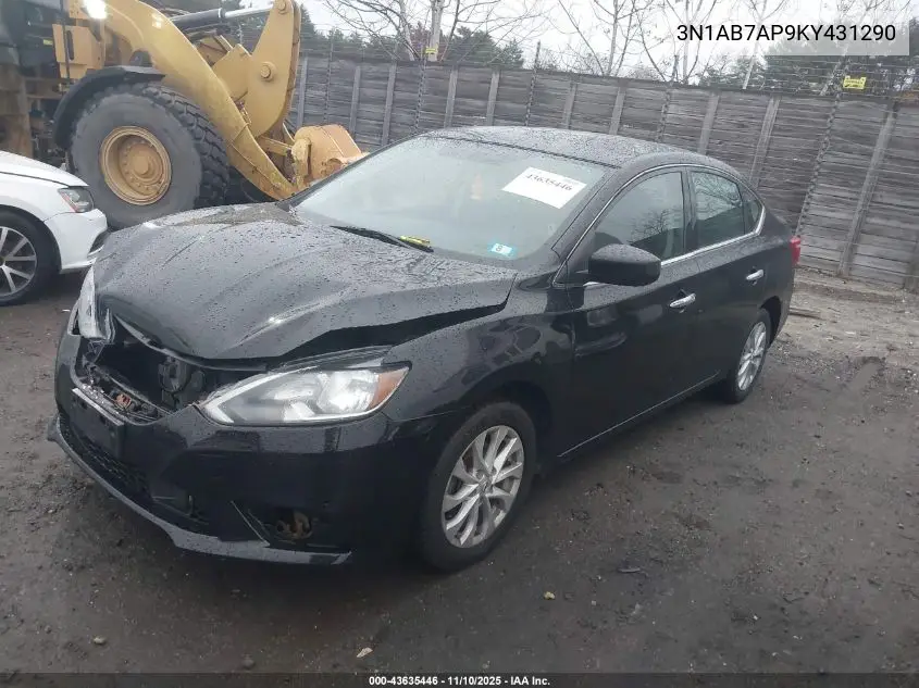 3N1AB7AP9KY431290 2019 Nissan Sentra Sv